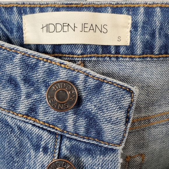 Hidden Jeans Embroidered Distressed Denim Skirt - Picture 4 of 10